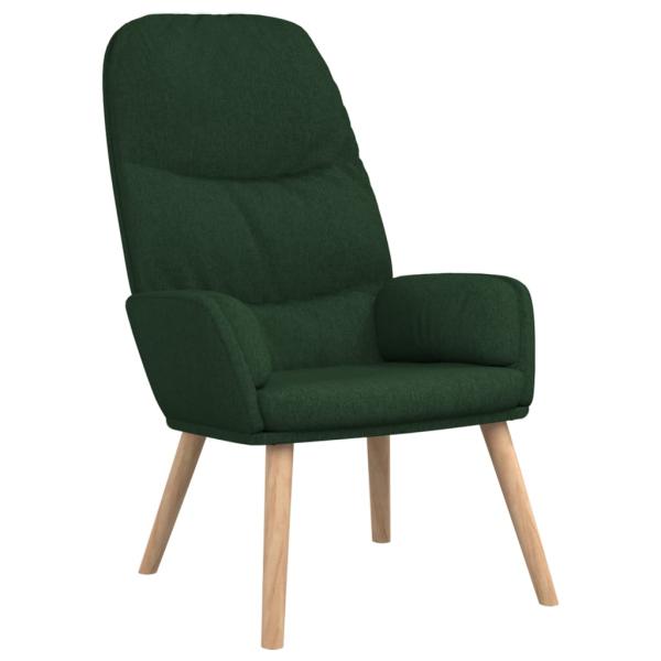 Relaxsessel mit Hocker Dunkelgrün Stoff