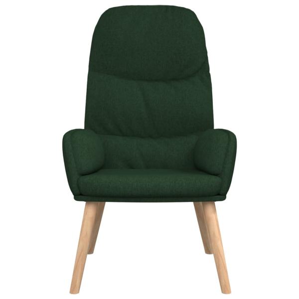 Relaxsessel mit Hocker Dunkelgrün Stoff