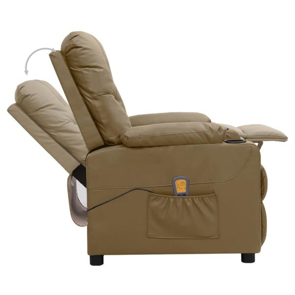 Massagesessel Cappuccino-Braun Kunstleder
