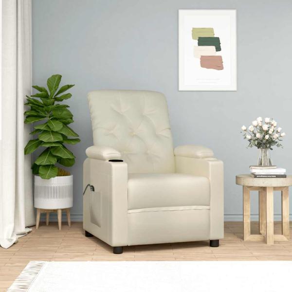 ARDEBO.de - Aufstehsessel Creme Kunstleder