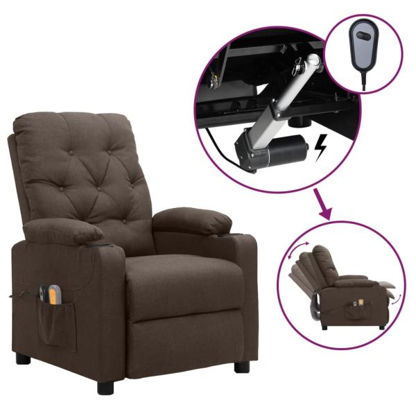 ARDEBO.de - Massagesessel Elektrisch Braun Stoff