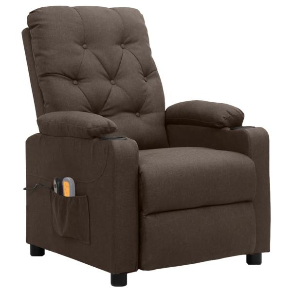 Massagesessel Elektrisch Braun Stoff