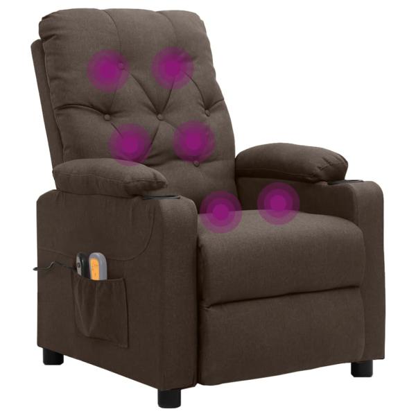 Massagesessel Elektrisch Braun Stoff