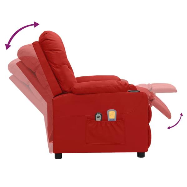 Massagesessel Elektrisch Weinrot Kunstleder