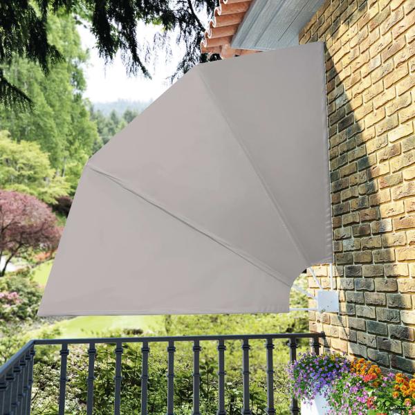 ARDEBO.de - Faltbarer Balkonfächer Creme 210×210 cm