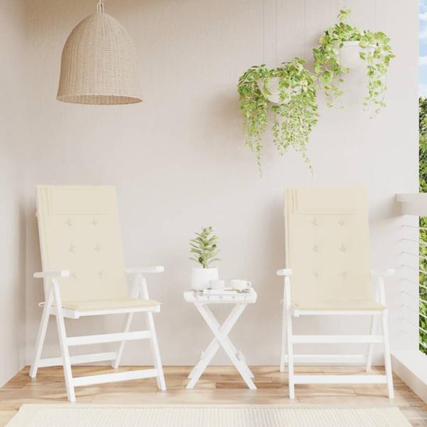 ARDEBO.de - Hochlehner-Auflagen 2 Stk. Creme Oxford-Gewebe