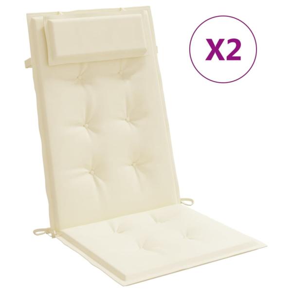 Hochlehner-Auflagen 2 Stk. Creme Oxford-Gewebe