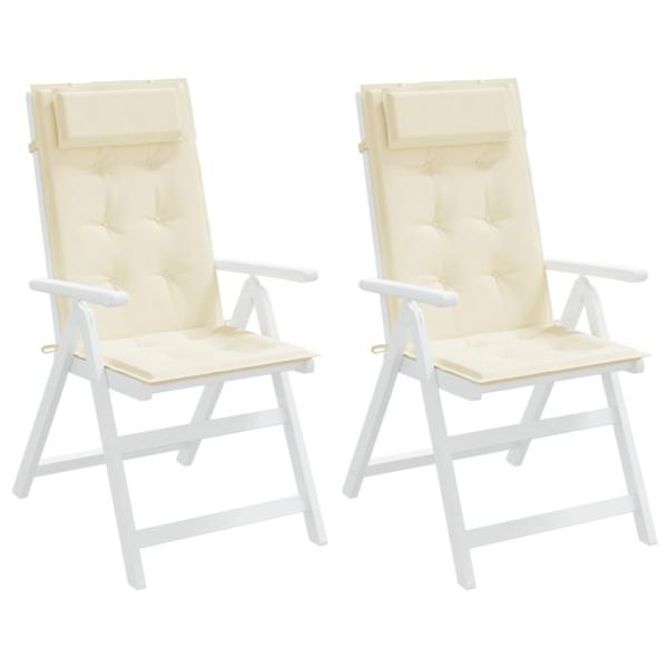 Hochlehner-Auflagen 2 Stk. Creme Oxford-Gewebe