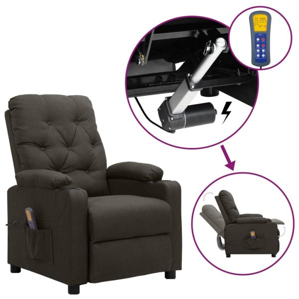 ARDEBO.de - Massagesessel mit Aufstehhilfe Taupe Stoff