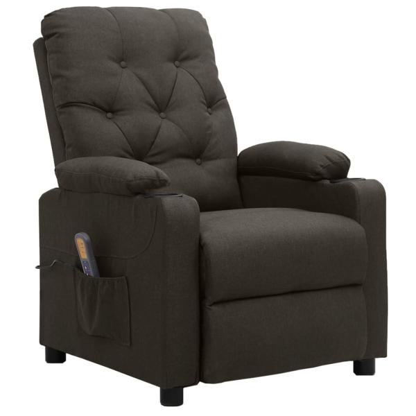 Massagesessel mit Aufstehhilfe Taupe Stoff