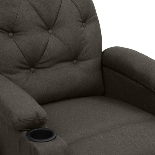 Massagesessel mit Aufstehhilfe Taupe Stoff