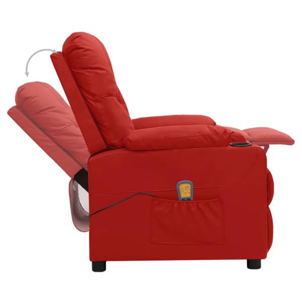 Massagesessel Weinrot Kunstleder