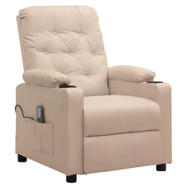 Massagesessel Creme Stoff