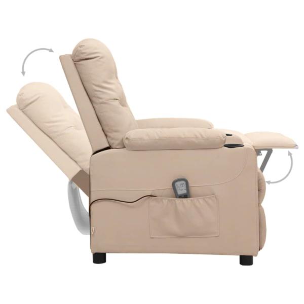 Massagesessel Creme Stoff
