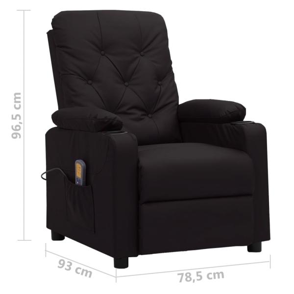 Massagesessel mit Aufstehhilfe Schwarz Kunstleder