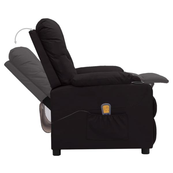 Massagesessel mit Aufstehhilfe Schwarz Kunstleder