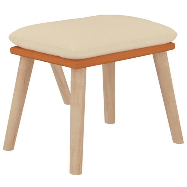 Relaxsessel mit Hocker Creme Kunstleder & Stoff