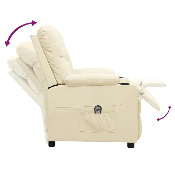 Relaxsessel Elektrisch Creme Kunstleder