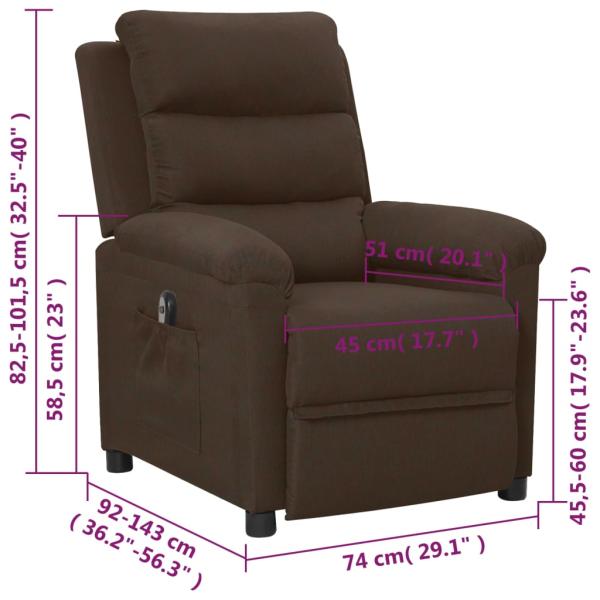 Relaxsessel Elektrisch Dunkelbraun Stoff