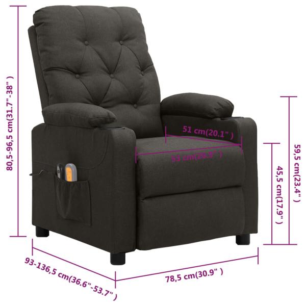 Massagesessel Elektrisch Taupe Stoff