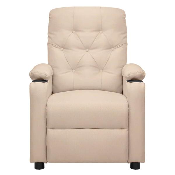 Massagesessel mit Aufstehhilfe Creme Stoff