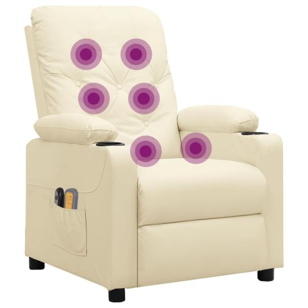 Massagesessel Elektrisch Creme Kunstleder
