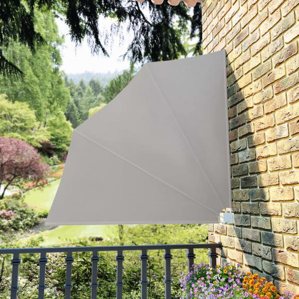 ARDEBO.de - Faltbarer Balkonfächer Creme 140×140 cm