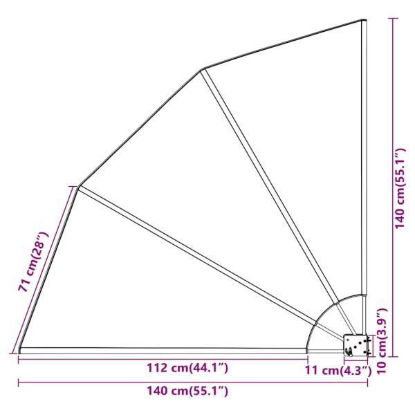 Faltbarer Balkonfächer Creme 140×140 cm