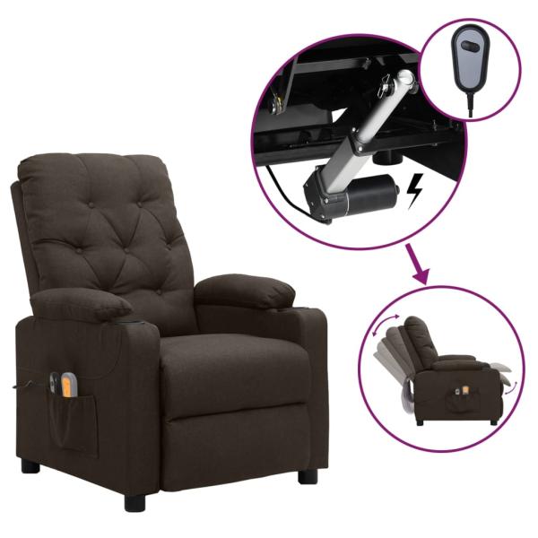 ARDEBO.de - Massagesessel Elektrisch Dunkelbraun Stoff