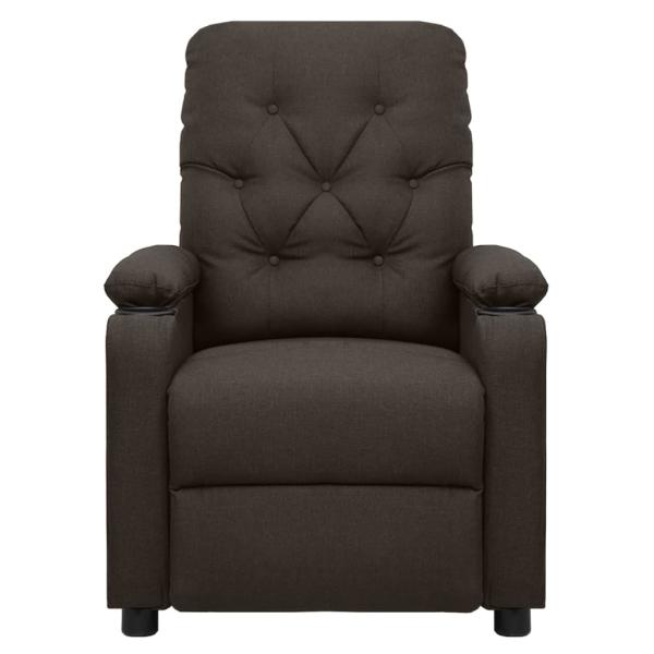 Massagesessel mit Aufstehhilfe Dunkelbraun Stoff