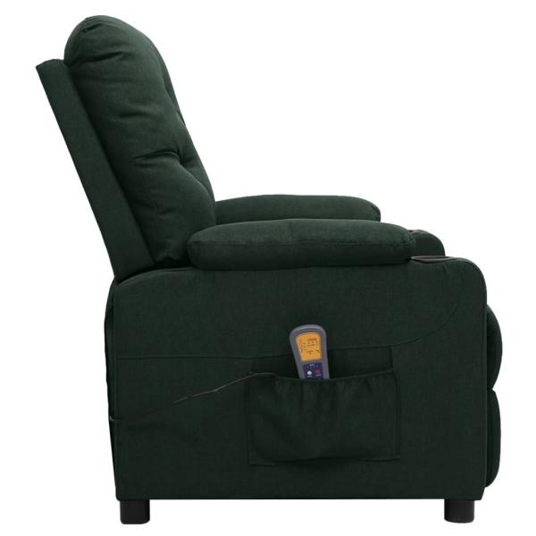 Massagesessel Dunkelgrün Stoff