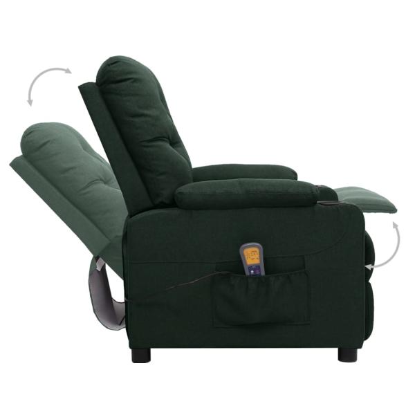 Massagesessel Dunkelgrün Stoff