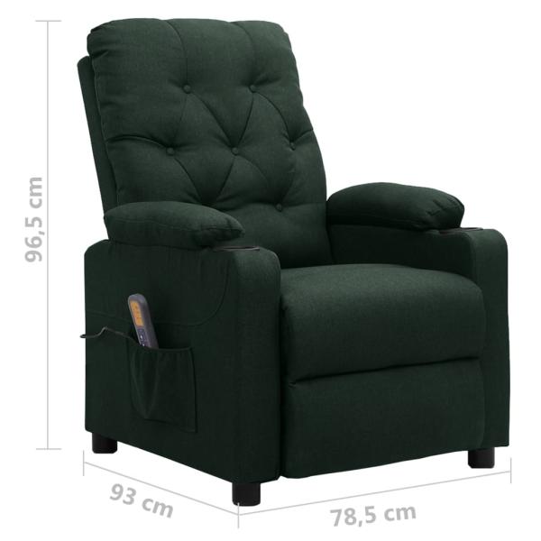 Massagesessel Dunkelgrün Stoff