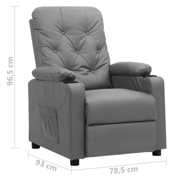 Relaxsessel Grau Kunstleder