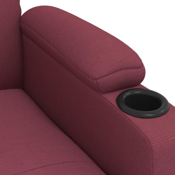 Relaxsessel Elektrisch Weinrot Stoff