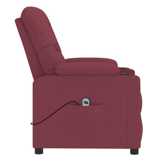 Relaxsessel Elektrisch Weinrot Stoff