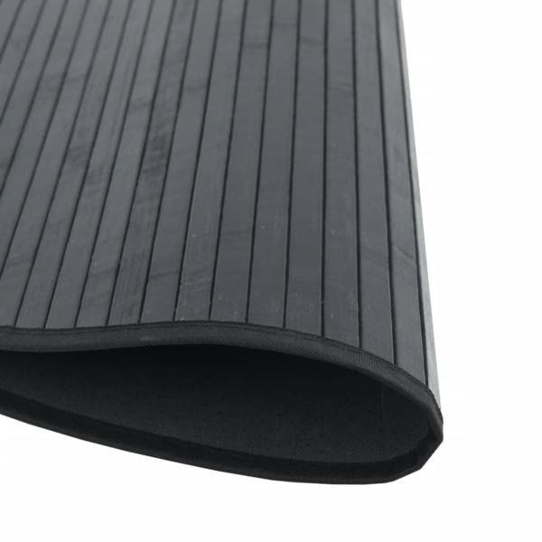 Teppich Rund Schwarz 80 cm Bambus