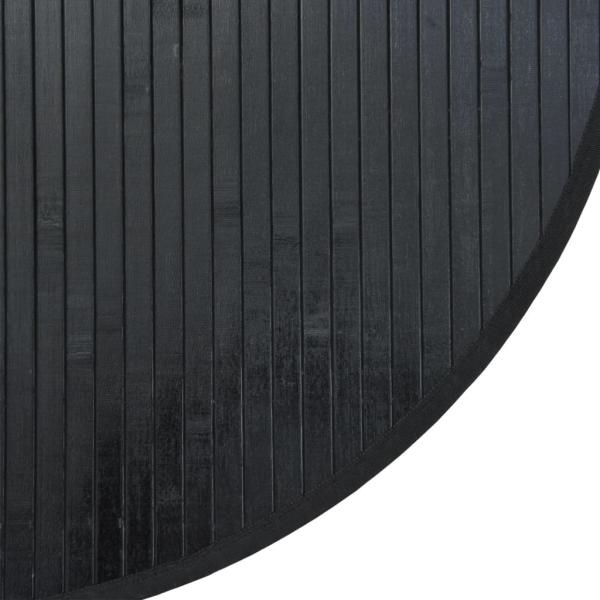 Teppich Rund Schwarz 80 cm Bambus