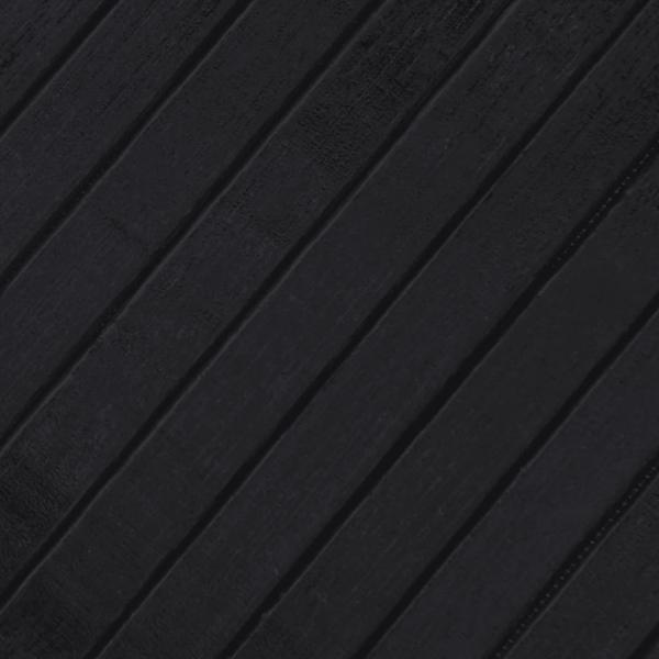 Teppich Rund Schwarz 80 cm Bambus