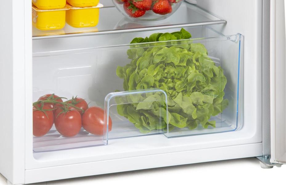 DOMO DO91122 Standkühlschränke mit Gefrierfach, 55,5 cm breit, 120 L, Supergefrierfunktion, LED-Display, weiß