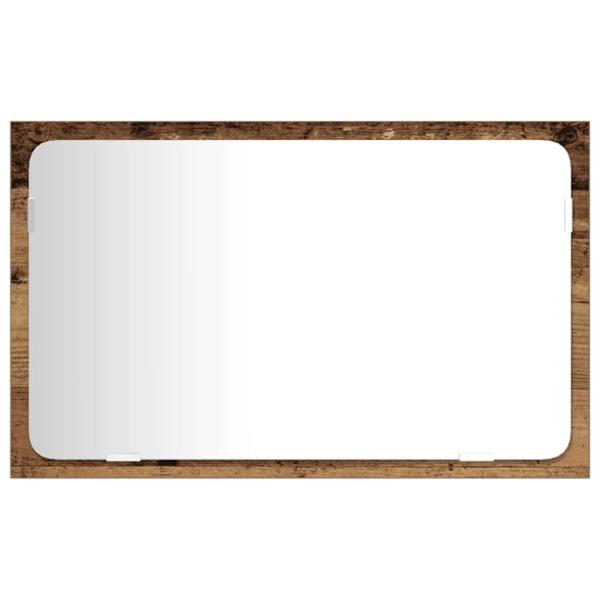 3-teiliges Badezimmermöbel Set Altholz MDF Waschbeckenunterschrank mit Becken und Wandspiegel für rustikale Aufbewahrungslösungen