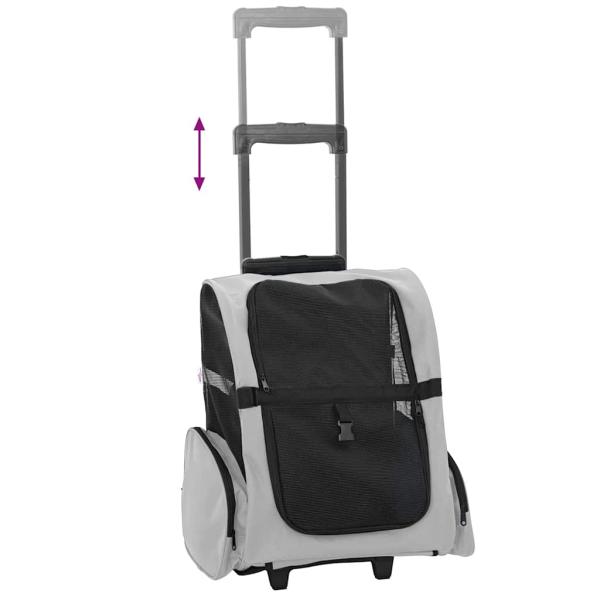 Trolley für Haustiere 3-in-1 Grau 48x32x57 cm cm Oxford-Gewebe