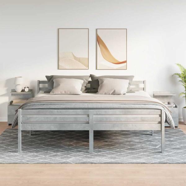 Nachttische 2 Stk. mit 2 Schubladen Betongrau 40x36,5x62 cm