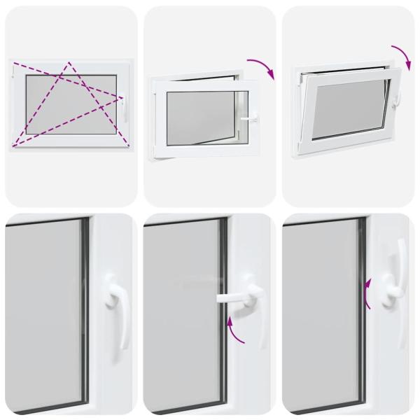 Kellerfenster "RISOR" 80x50 cm Drehkipp DIN Links Weiß