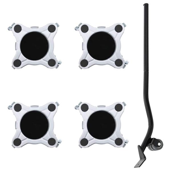 ARDEBO.de - Möbelrollen 4 Stk. mit Heber 15,5x15,5x5,5 cm Stahl 1000 kg