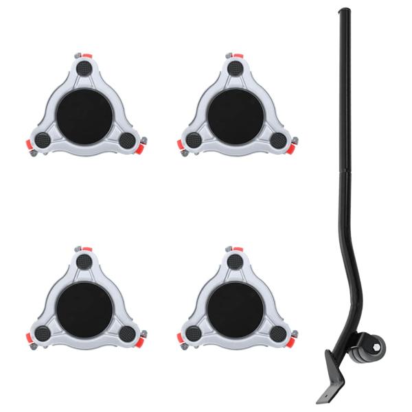 ARDEBO.de - Möbelrollen 4 Stk. mit Heber 14,5x13,5x4 cm Stahl 400 kg