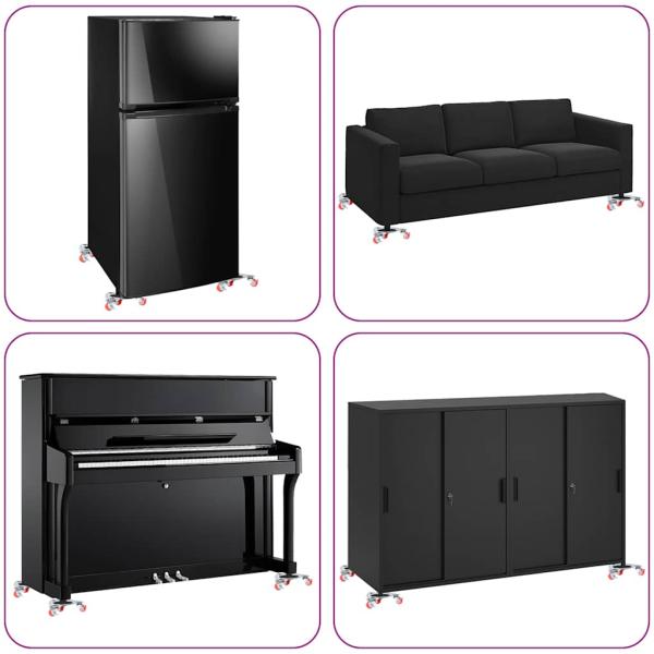 Möbelrollen 4 Stk. mit Heber 14,5x13,5x4 cm Stahl 400 kg