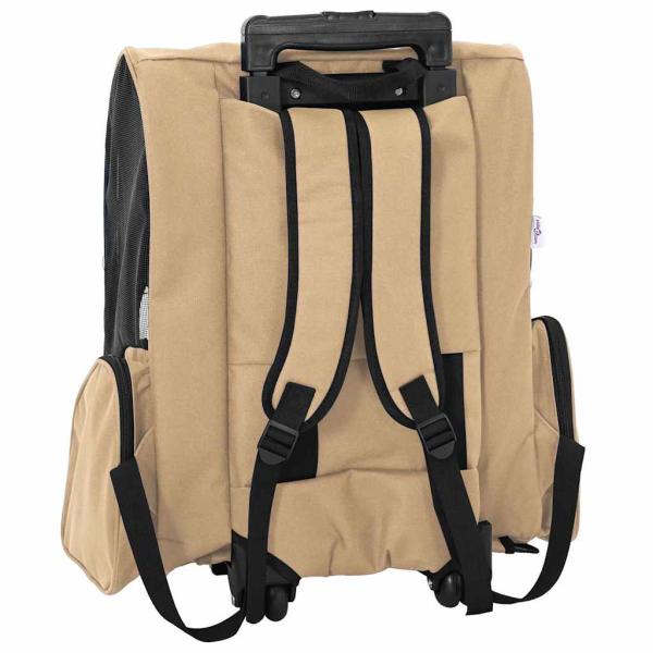 Trolley für Haustiere 3-in-1 Sandfarbe 48x32x57 cm cm Oxford-Gewebe