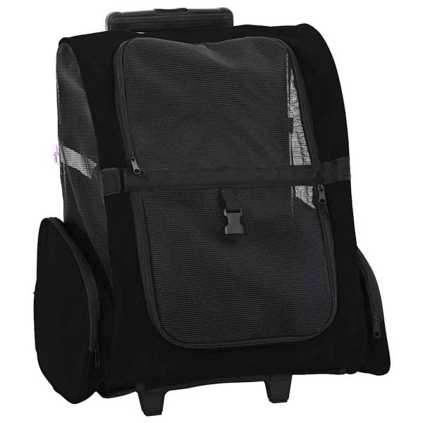 ARDEBO.de - Trolley für Haustiere 3-in-1 Schwarz 48x32x57 cm cm Oxford-Gewebe