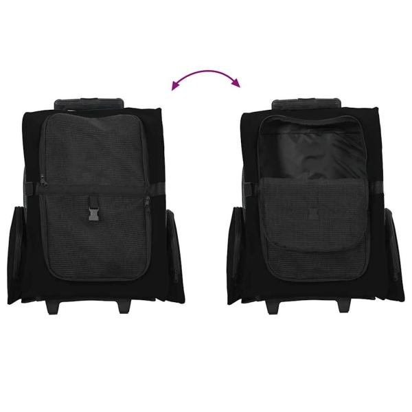 Trolley für Haustiere 3-in-1 Schwarz 48x32x57 cm cm Oxford-Gewebe